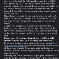 Budget Rent A Car - All the way at the BOTTOM of my confirmation email .
