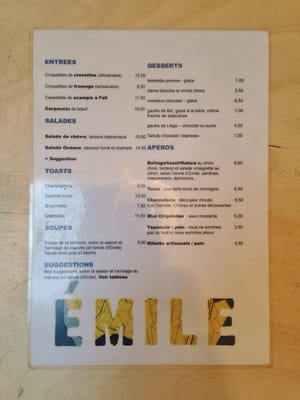 Menu photo 1 Émile Ixelles, BRU Menu photo 1 Émile Ixelles, BRU