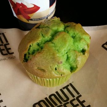 Minuti Coffee - Pistachio muffin paired with a vanilla latte [IG @eatanddrinkhouston] - Coffee & Tea Near Me - Sugar Land, Texas