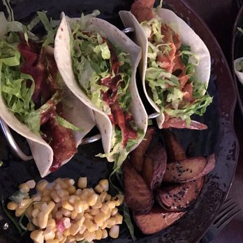 Blossom Tree - 3 taco plate:  crispy chicken, pork kimchi, shrimp taco. - Korean Near Me - Atlanta, Georgia