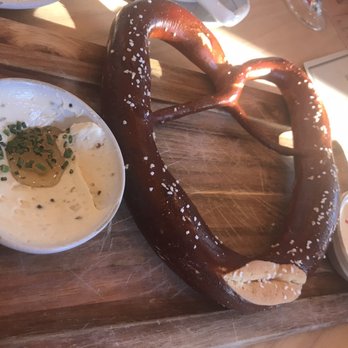 Wursthall - Classic pretzel ($7) with spicy bier queso ($1.50) - German Near Me - San Mateo, California