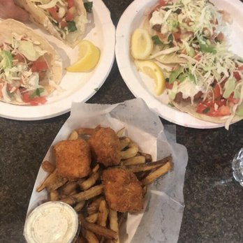 Jack's Fish Spot - Fish tacos (left), Shrimp tacos (right) and Halibut Fish & Chips. - Seafood Markets Near Me - Seattle, Washington