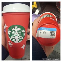 Found one of those starbucks red solo cups. It's still there if anyone wants it.