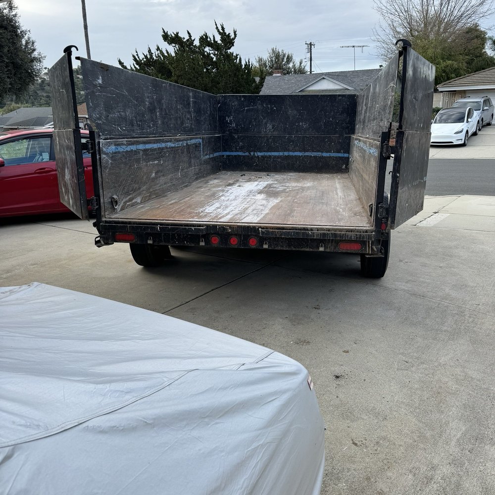 SoCal Dump and Delivery - Back side of trailer when received - Dumpster Rental Near Me SoCal Dump and Delivery - Back side of trailer when received - Dumpster Rental Near Me