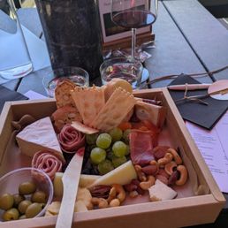 Charcuterie board - plastic packaging removed. Charcuterie board - plastic packaging removed.