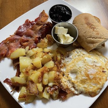 Locally Nourished - Breakfast Plate with over-medium eggs add bacon @ Locally Nourished. - Coffee & Tea Near Me - Dayton, Washington Locally Nourished - Breakfast Plate with over-medium eggs add bacon @ Locally Nourished. - Coffee & Tea Near Me - Dayton, Washington