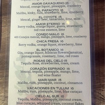Rosa Madera - Drink Menu - Mexican Near Me - Santa Ana, California