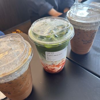 Trung Nguyen E Coffee - Strawberry matcha latte, black sesame cream latte - Coffee & Tea Near Me - Houston, Texas