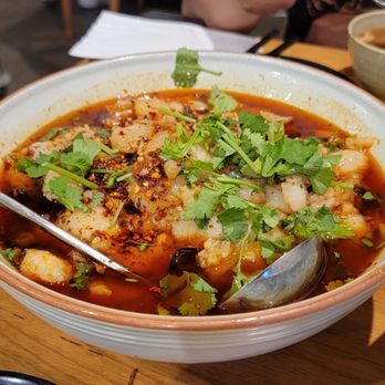 Hu's Cooking - Water Poached Fish In Spicy Sichuan Hot Chili Oil - Chinese Near Me - Houston, Texas Hu's Cooking - Water Poached Fish In Spicy Sichuan Hot Chili Oil - Chinese Near Me - Houston, Texas