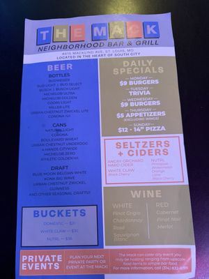 Menu photo 1 The Mack Saint Louis, MO