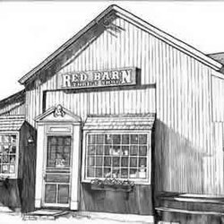The Red Barn Thrift Shop - Pen-and-Ink by Steven MacLeod