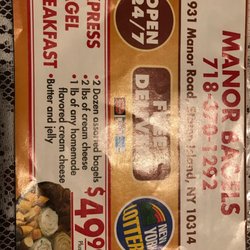 Manor Bagels - Advertisement on food pamphlet