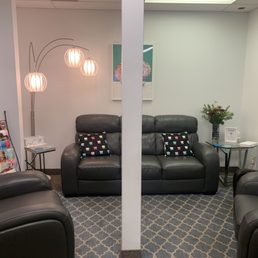 Waiting area complete with phone chargers Waiting area complete with phone chargers