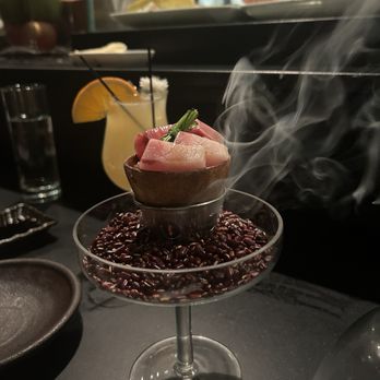Oishii Boston - Sakura Smoked Hamachi Sashimi* - Japanese Near Me - Boston, Massachusetts