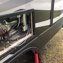 Anderson Mobile Rv Service & Repair - Burned wired were below fridge burner can
