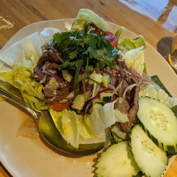Manaow - Garlic lime rib eye salad - Thai Near Me - Long Beach, California Manaow - Garlic lime rib eye salad - Thai Near Me - Long Beach, California
