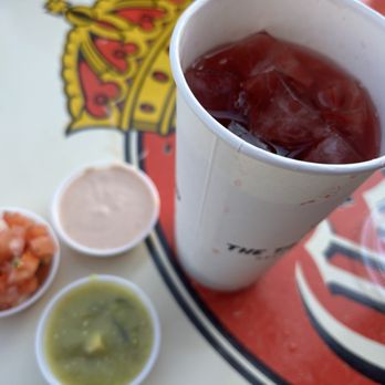 The Taco Stand - few sips into my jamaica and with salsas from the salsa bar - Mexican Near Me - Oceanside, California The Taco Stand - few sips into my jamaica and with salsas from the salsa bar - Mexican Near Me - Oceanside, California