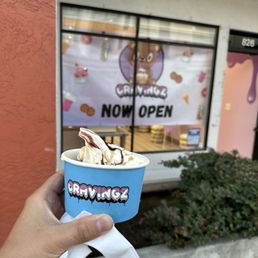 Exterior outside entrance of Cravingz - Cravigz. Horchata / mocha fuddge almind infused with cinnamon toast crunch and almonds. - Redwood City, California Exterior outside entrance of Cravingz - Cravigz. Horchata / mocha fuddge almind infused with cinnamon toast crunch and almonds. - Redwood City, California