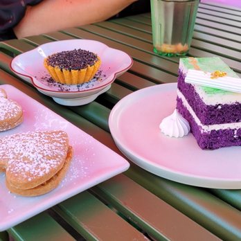 Chifa - Yummy desserts! Alfajores, Black Sesame Cheesecake Tart, and Taro Cake - Peruvian Near Me - Los Angeles, California Chifa - Yummy desserts! Alfajores, Black Sesame Cheesecake Tart, and Taro Cake - Peruvian Near Me - Los Angeles, California
