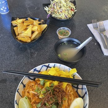 Urban Burma - Tea Leaf Salad  Golden Triangle Tofu Nan Gyi Dok - Burmese Near Me - Aurora, Colorado