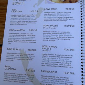 Beach House - Ice cream bowl menu - Ice Cream & Frozen Yogurt Near Me - Sóller, PM