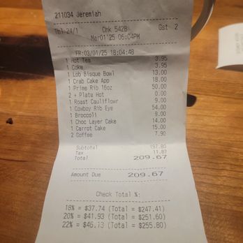 Stoney River - Receipt - Steakhouses Near Me - Louisville, Kentucky Stoney River - Receipt - Steakhouses Near Me - Louisville, Kentucky