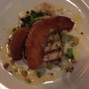 Cabezon - Beautiful white fish on a parsnip purée with fried Kabocha squash. Amazing - Seafood Near Me - Portland, Oregon