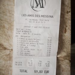 Les Amis des Messina - Addition pour 2 personnes