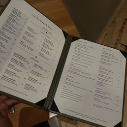 Dinner menu Dinner menu