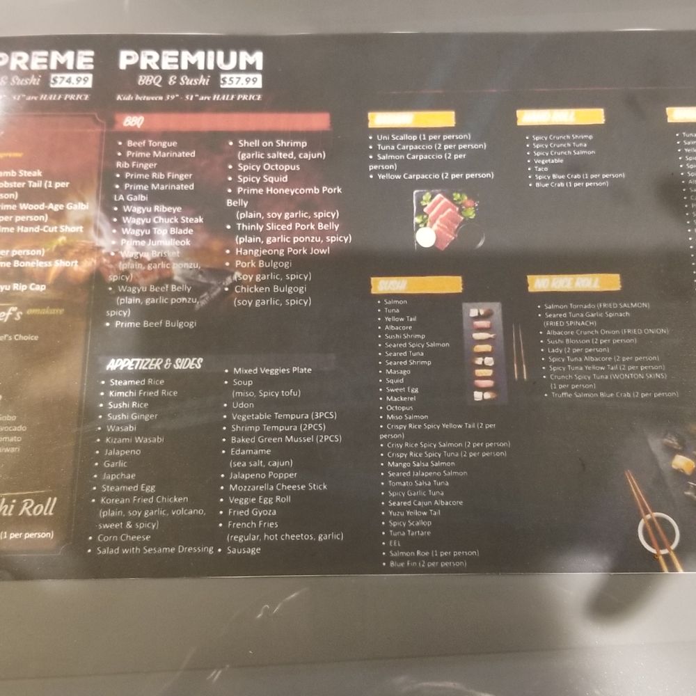 GogiNori - Saw a menu at the front desk - Korean Near Me - Irvine, California GogiNori - Saw a menu at the front desk - Korean Near Me - Irvine, California
