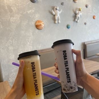 Boba Tea Planets - Passion Fruit Green Tea Taro Latte - Waffles Near Me - Santa Ana, California Boba Tea Planets - Passion Fruit Green Tea Taro Latte - Waffles Near Me - Santa Ana, California