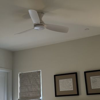 Power and Lighting Service - Ceiling fan in a bedroom with 10 foot ceiling - Electricians Near Me