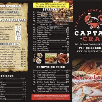Captain Crab - Menu 4/18/22 - Seafood Near Me - Elk Grove, California