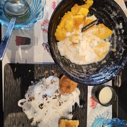 Sulbing Cafe - Half eaten mango bingsoo and tayaki toast.  So yummy!