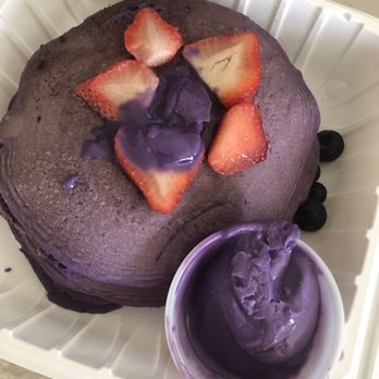 Guieb Cafe - Ube Mascarpone Pancakes - New American Near Me - Honolulu, Hawaii