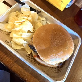 Stanley's Famous Pit Barbecue - The Ex-Wife sandwich with some Lays chips. - Barbeque Near Me - Tyler, Texas