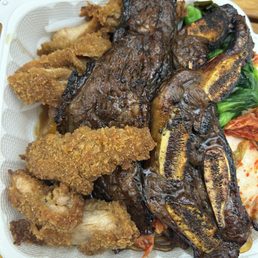 Combination kalbi and chicken katsu Combination kalbi and chicken katsu