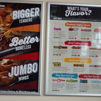 Wing Zone - the menu and prices of the restaurant - Chicken Wings Near Me - Dayton, Ohio