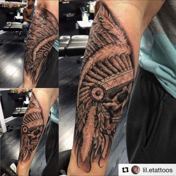 Karma Theory Tattoo And Gallery - Skull and headdress by @lil.etattoos - Tattoo Near Me - Dover, Delaware