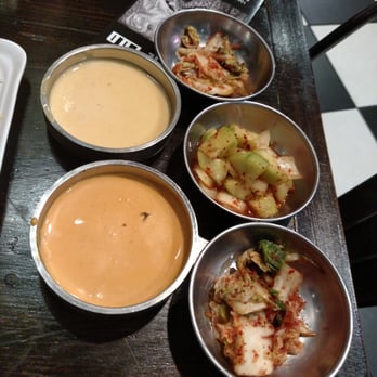 K-Towne 88 - Side dishes and dipping sauces for the Kimchi Balls. - Korean Near Me - Rancho Cucamonga, California