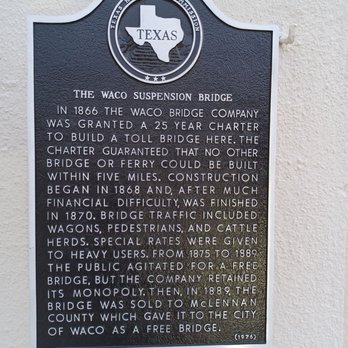 Waco Suspension Bridge - Landmarks & Historical Buildings Near Me - Waco, Texas Waco Suspension Bridge - Landmarks & Historical Buildings Near Me - Waco, Texas