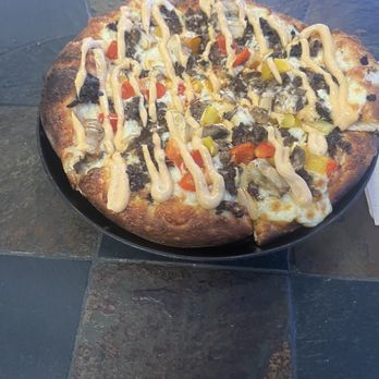 RiverCrust Deli - Small Philly Cheese Steak Pizza - Delis Near Me - Riverside, California RiverCrust Deli - Small Philly Cheese Steak Pizza - Delis Near Me - Riverside, California