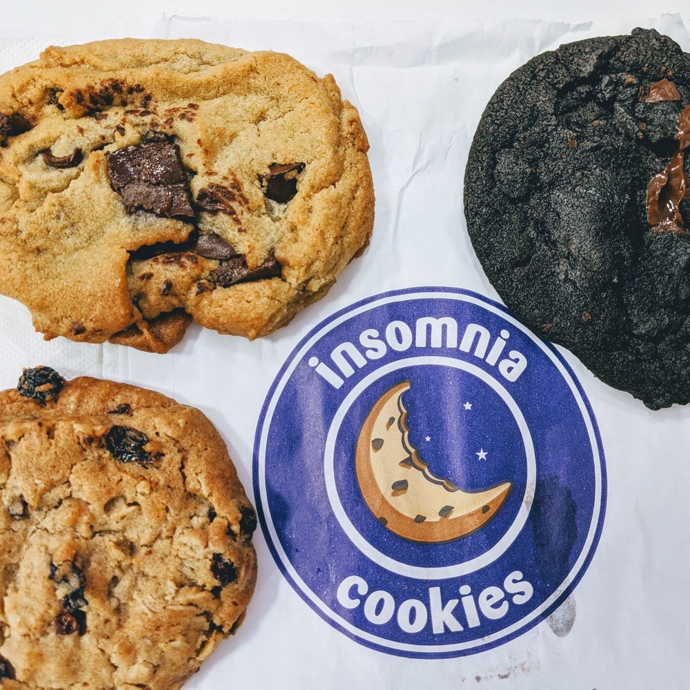 Insomnia Cookies - Chocolate Chunk, Double Chocolate Chunk, and Oatmeal Raisin. #allgood - Ice Cream & Frozen Yogurt Near Me - San Francisco, California Insomnia Cookies - Chocolate Chunk, Double Chocolate Chunk, and Oatmeal Raisin. #allgood - Ice Cream & Frozen Yogurt Near Me - San Francisco, California