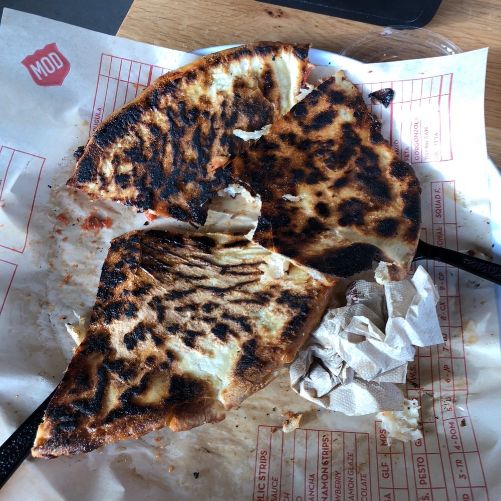 MOD Pizza - Enjoy burnt pizza? Come to mod pizza! I can't believe this. It tasted horribly. Wound up scraping the toppings off the top and eating that. - Fast Food Near Me - Pickerington, Ohio MOD Pizza - Enjoy burnt pizza? Come to mod pizza! I can't believe this. It tasted horribly. Wound up scraping the toppings off the top and eating that. - Fast Food Near Me - Pickerington, Ohio
