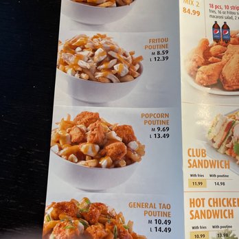 Fritou Chicken - a menu for a fast food restaurant - Chicken Shop Near Me - Abbotsford, British Columbia