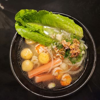Phoxy Pho - Seafood Hu Tieu - served with spicy fish sauce. Delicious! - Vietnamese Near Me - Toledo, Ohio
