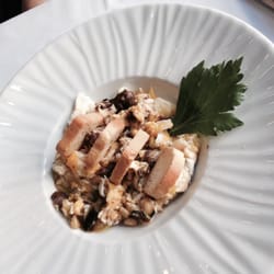 Montes - Revuelto de ajos tiernos con pizca de morcilla y piñones