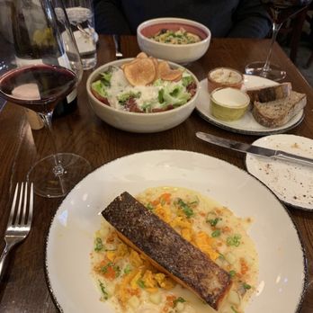 Novel Restaurant - Salmon, 7-layer salad, rock shrimp ramen, and artisanal bread service. - New American Near Me - Kansas City, Missouri Novel Restaurant - Salmon, 7-layer salad, rock shrimp ramen, and artisanal bread service. - New American Near Me - Kansas City, Missouri
