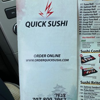 Quick Sushi - Menu - Sushi Bars Near Me - Santa Rosa, California