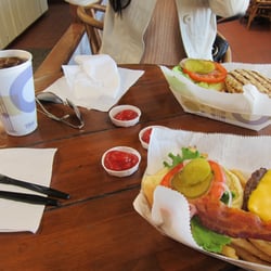 Doug's Harbor Reef Restaurant - Bacon Burger and Turkey Burger.  Not bad for the ONLY existing restaurant and Two Harbors